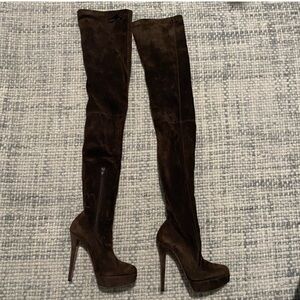 Beautiful brown Louboutin suede thigh high boot